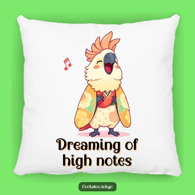 Funny Cockatoo Pillow: Cozy Kimono Singer, Hilarious Bird Accent, Perfect Funny Gift