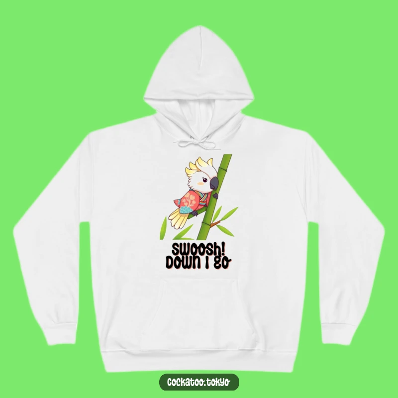 Funny Kawaii Cockatoo Bamboo Slide Hoodie: Cozy & Hilarious Bird Gift