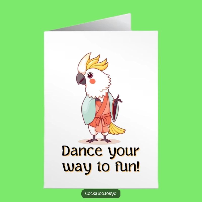 Funny Free Printable Birthday Card: Dancing Cockatoo - Hilarious Downloadable Gift!