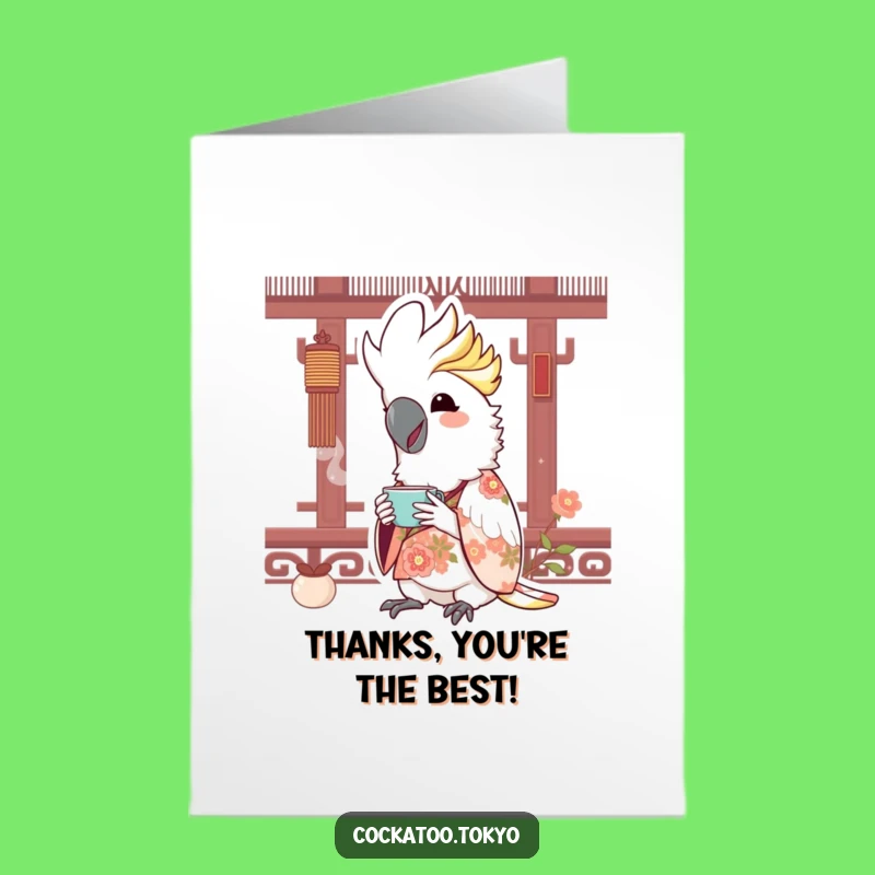 Funny Free Printable Thank You Card: Tea-Sipping Cockatoo - Hilarious Gratitude!