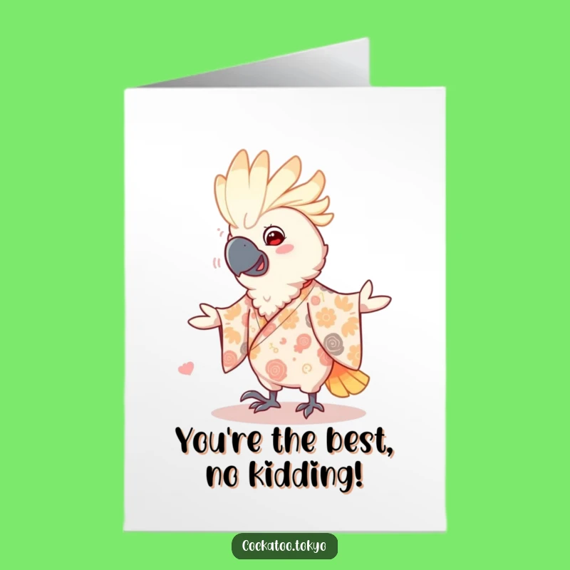 Free Printable Thank You Card: Dancing Cockatoo Kimono Thanks