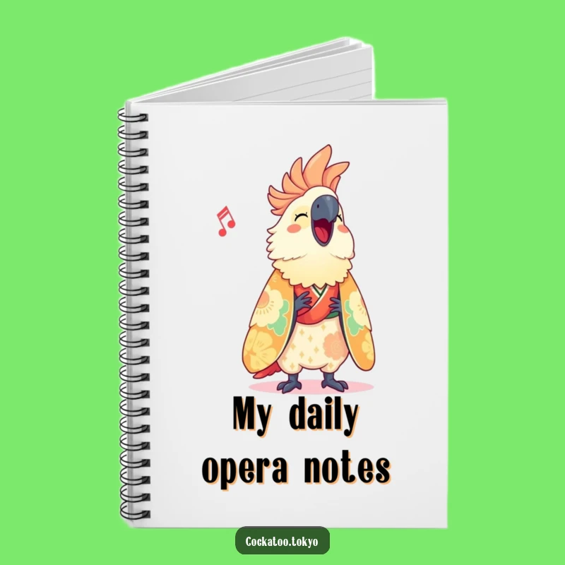 Funny Cockatoo Notebook: Vibrant Kimono Singer, Hilarious Bird Journal, Perfect Funny Gift