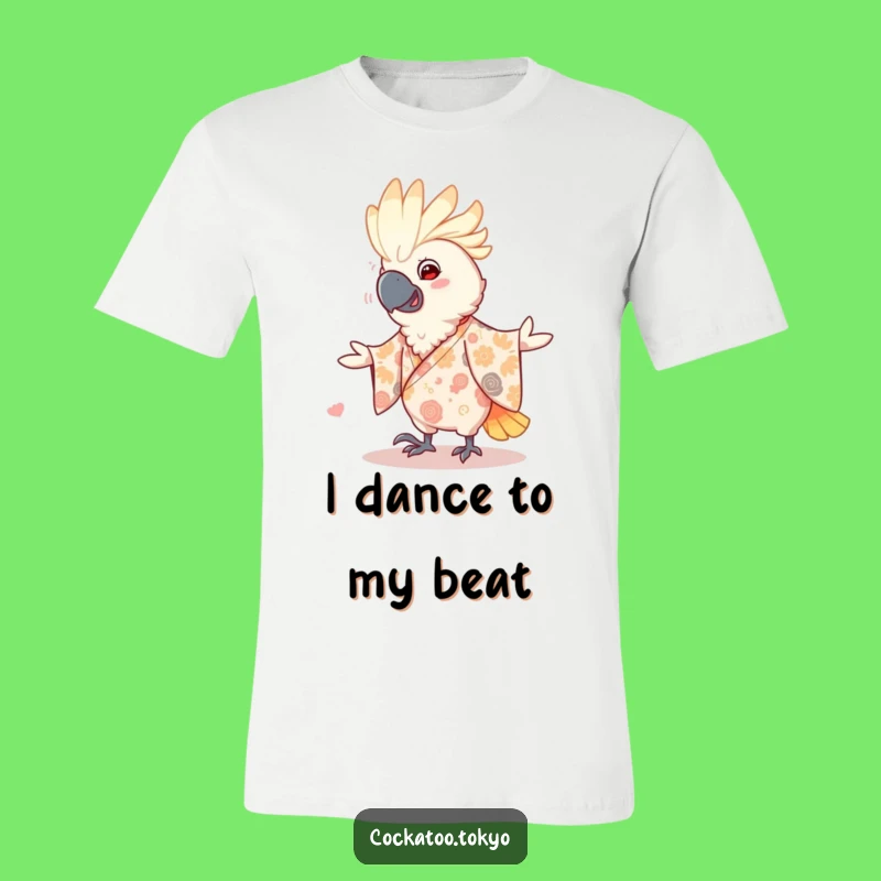 Funny Dancing Cockatoo T-Shirt: Patterned Kimono Moves, Happy Bird Tee, Perfect Funny Gift